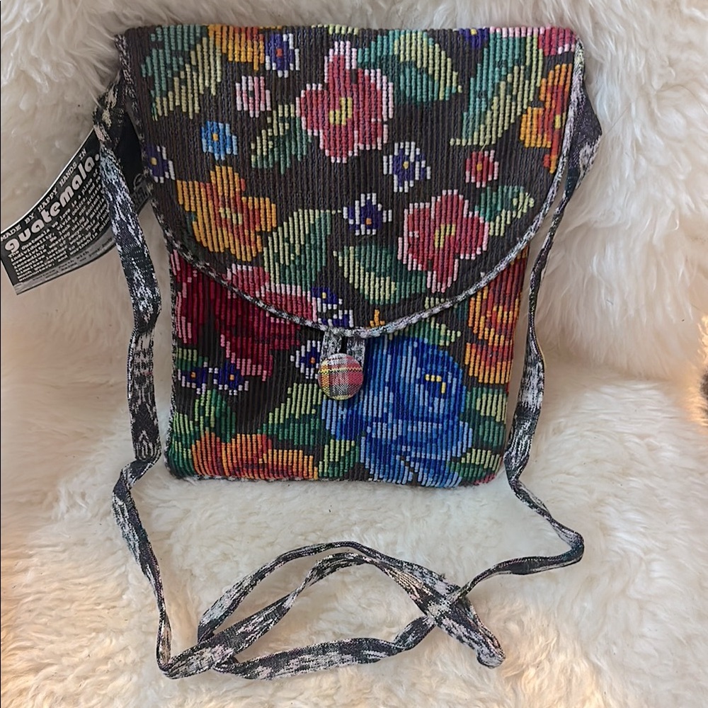 Unique Batik Embroidered Floral Crossbody Bag